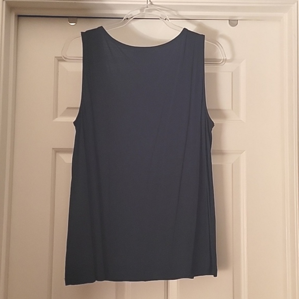 Jones New York Signature Navy Sleeveless Tank Top w/Matching Cardigan EUC XL - Picture 4 of 7